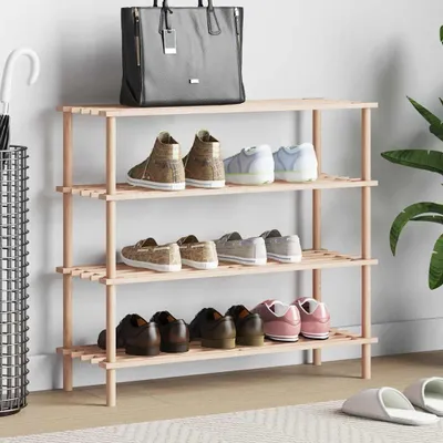 Produktbild von vidaXL Schuhregal mit 4 Böden Massivholz Tanne