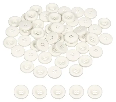 Productafbeelding van Naaiknopen - 4 Gaten - Voor Kleding en Handwerken - Wit - 18 mm - 50 stuks
