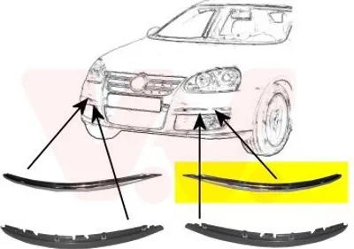 Produktbild von VAN WEZEL 5886483 Stoßstangen-Abdeckung Vorne Links für VW Golf V Variant (1K5) Jetta Mk5 (1K)