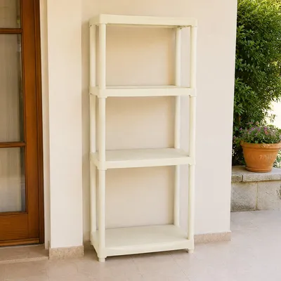 Immagine prodotto di Dmora Armadio da Esterno Gelsomina 30x60x133h cm Bianco, 3 Vani Resistente ai Raggi uv, Impermeabile Italy