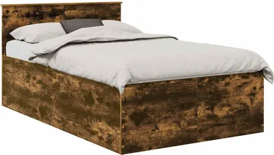 Produktbild von vidaXL Bettrahmen mit Kopfteil Räuchereiche 120 x 190 cm Holzwerkstoff