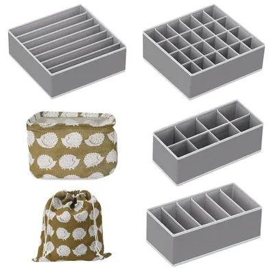 6er-Set Aufbewahrungsboxen für Unterwäsche, faltbar, Schubladen-Organizer