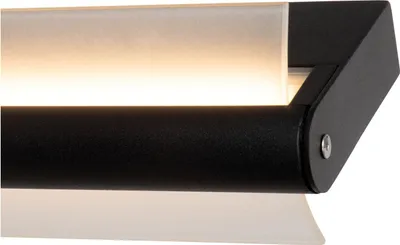 Produktbild von LED Badlampe Glas IP44 B: 60 cm Schwarz länglich 3000 K warmweiß 800 lm Modern Bad