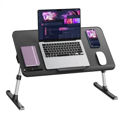 Produktbild von Omgoods – Laptop-Schreibtisch – Tragbarer Schreibtisch mit verstellbarer Höhe und Neigung für Zuhause und Büro