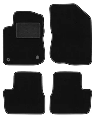 Produktbild von Velours-Fußmatten für Peugeot 208 I 2012-2019 (Schrägheck) – 4-tlg, Schwarz, passgenau – Wielganizator LUX