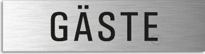 Produktbild von Türschild Gäste Hinweisschild Textschild Aluminium Edelstahloptik 160x40 mm selbstklebend