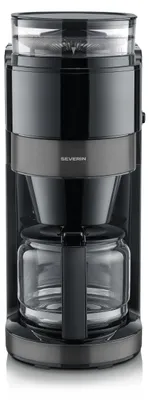 Zdjęcie produktu dla Severin KA4830, Przelewowy ekspres do kawy, Ziarna kawy, Kawa mielona, Wbudowany młynek, 900 W, Czarny