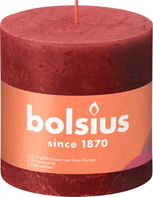 Produktbild von Bolsius Rustik Shine, Zylinder, Rot, 62 h, 1 Stück(e)