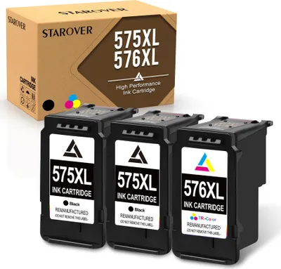 A box of STAROVER ink cartridges and three ink cartridges are displayed.