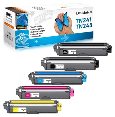 Image de Cartouches de toner LOSMANN compatibles avec Brother TN-241 TN-245, pour les modèles Brother HL-3140CW, HL-3142CW, HL-3150CDN, HL-3150CDW, HL-3152CDW, HL-3170CDW, HL-3172CDW, DCP-9015CDW, DCP-9020CDW, DCP-9022CDW, MFC-9130CW, MFC-9140CDN