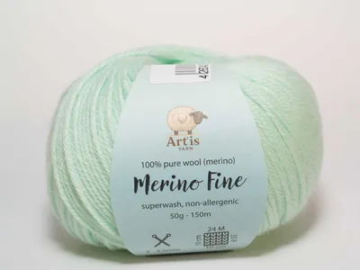 Produktbild von Merino Fine Art'is Yarn 100% Wolle | Superwash & Antiallergisch (50g/150m) (18 wassergrün)