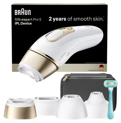 Produktbild von Braun Silk-expert Pro IPL PL5431, Lichtimpulstechnologie (IPL), Gold, Weiß, AC, 100 - 240 V, 50 - 60 Hz, 70 mm