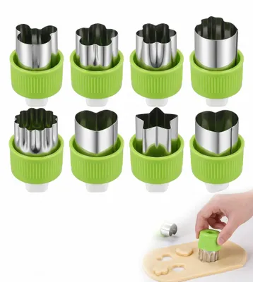 Produktbild von Teigtaschenformer - 8-teiliges Set zum Formen und Versiegeln - für Gyoza und Maultaschen - Grün
