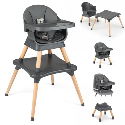 Produktbild von 9-in-1-Hochstuhl zum Umbauen, abnehmbares Tablett, Dunkelgrau