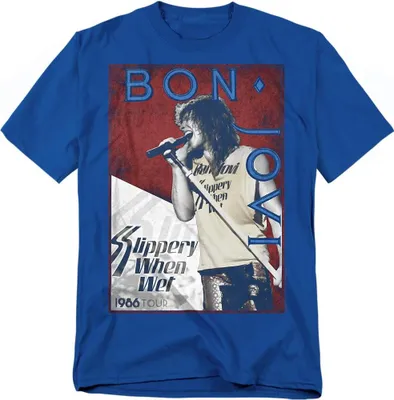 Image de Bon Jovi - "86 Tour" T-shirt Homme/Femme Unie TV20677 (S) (Bleu roi)