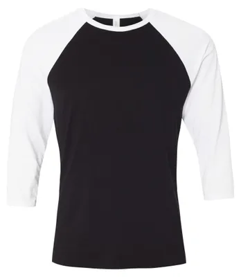 Produktbild von Canvas Herren Baseball T-Shirt, 3/4-Ärmel LT792 (XL) (Schwarz/Weiß)