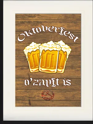 Produktbild von Bier Gerahmtes Bild Mit Edlem Passepartout | Wand-Bilder | Im Bilderrahmen - , O'Zapft Is (80 x 60 cm)
