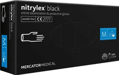Produktbild von Nitrilhandschuhe 100 Stück / Schwarz / Größe: 8 - M / Nitrylex Black