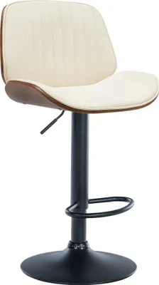 Produktbild von Barhocker HLO-CP285 Kunstleder schwarz walnuss/creme