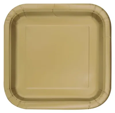 Produktbild von Vera Pappteller, eckig, gold, 23 cm, 14 Stück