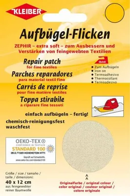 Produktbild von KLEIBER Zephir-Aufbügel-Flicken 400 x 120 mm creme