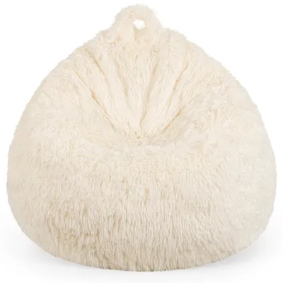 Zitzakhoes beige 70x80 cm, Kunstfell, 200 l, 2-in-1
