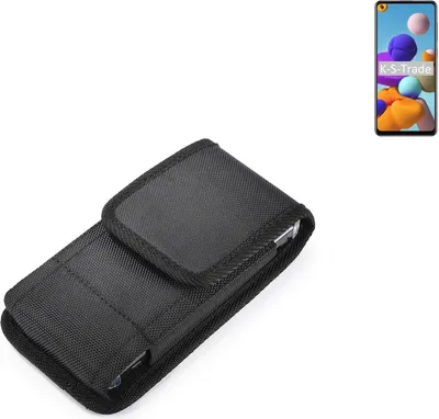 Produktbild von Holster Gürteltasche kompatibel mit Samsung Galaxy A21s Holster Gürtel Tasche wasserabweisend Handy Hülle Schutz Hülle Outdoor schwarz K-S-Trade