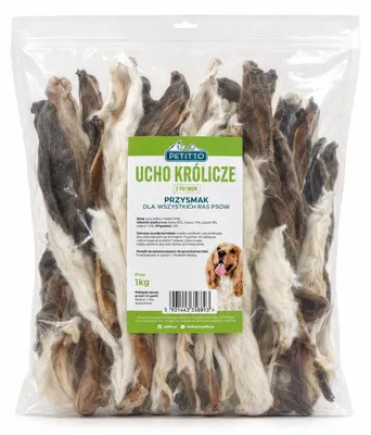 Immagine prodotto di PETITTO – orecchie di coniglio con pelo – 1 kg
