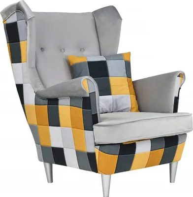 Produktbild von Family Meble Ohrensessel Print Duo Relaxsessel Skandinavisch Bequemer Sessel Loungesessel Fernsehsessel Für Wohnzimmer Schlafzimmer Büro (M128/ROY 26)