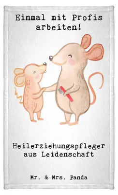 Produktbild von Mr. & Mrs. Panda Handtuch Heilerziehungspfleger Leidenschaft - Weiß - Geschenk, Lustig, Kleines, baumwolle, Gästehandtuch 30x50, Frotteetuch, Gästetuch, Spruch
