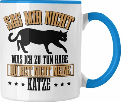 Produktbild von Trendation -  Lustige Tasse für Katzenbesitzer Geschenk für Katzen-Mamas (Blau)