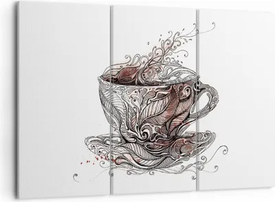Produktbild von Bild auf Leinwand - Leinwandbild - Abstraktion Tasse Tee heiß - 105x70cm - Wand Bild - Wanddeko - Leinwanddruck - Bilder - Kunstdruck - Wanddekoration - Leinwand bilder - Wandkunst - CE105x70-2976