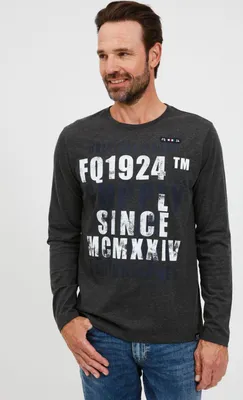 Produktbild von FQ1924 FQWynton Herren Longsleeve Langarmshirt Shirt Mit Print aus 100% Baumwolle