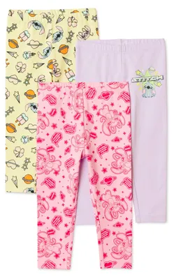 Produktbild von A. Essentials Mädchen Disney 3-Pack Leggings, Stitch and Angel, 3 Jahre