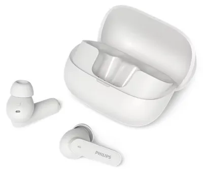 Productafbeelding van Philips TAT3000WT/00, True Wireless Stereo (TWS), 20 - 20000 Hz, Gesprekken/muziek, 66 g, Koptelefoon met microfoon, Wit