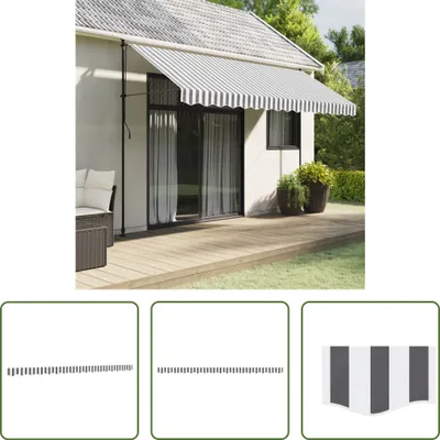 Produktbild von The Living Store Markisenvolant Anthrazit und Weiß Gestreift 4 m