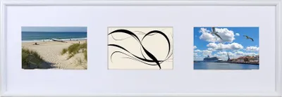 Produktbild von Galerie Bilderrahmen Kunststoff mit Passepartout & Klarglas Collagerahmen New Life Style - Farbe: Weiß | Format: 3x 10x15 H