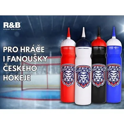 Imagen del producto de Botella deportiva "Český Lev" con boquilla, color blanco