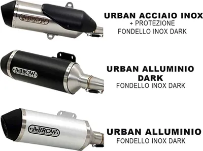 Immagine prodotto di Marmitta slip-on ARROW urban alluminio scuro e fondello per Piaggio Vespa gts 300i.e.