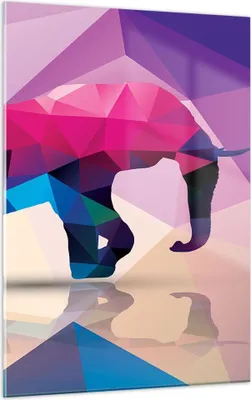 Produktbild von Bilder auf glas - Einteilig - Elefanten Illustration Bunt - 50x70cm - Glasbilder - Wandbilder - Bilder - Wanddekoration aus Glas - Glas Bilder - Wandbild auf Glas - GPA50x70-2807