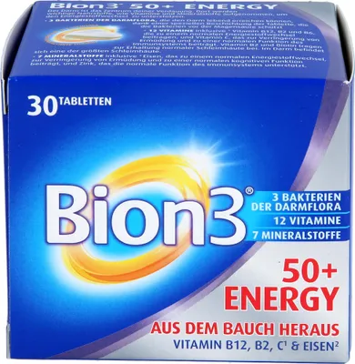 Produktbild von Bion3 Energy 50+ Tabletten Multivitamin für Darm- & Energieunterstützung, 30 St. Tabletten