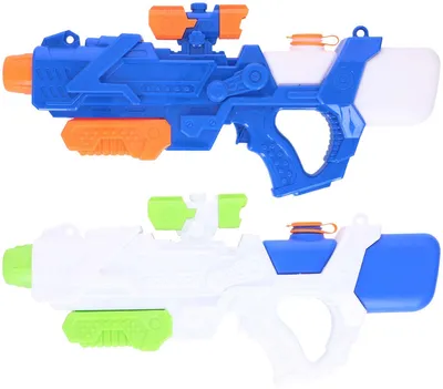 Image de Waterzone Aqua Fun Pistolet à eau avec visière 49 cm - Blanc / Bleu