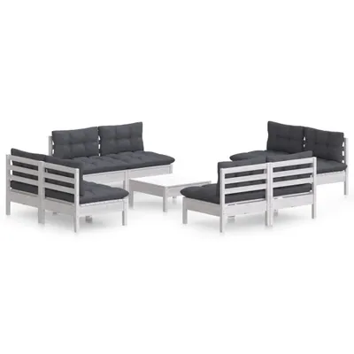 Produktbild von vidaXL 9-tlg. Garten-Lounge-Set mit Anthrazit Kissen Kiefernholz