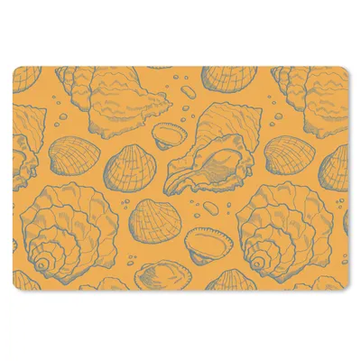 Produktbild von MuchoWow® Schreibtischunterlage Muscheln - Gelb - Orange - Muster 60x40 cm - XXL Mauspad - Großes Mauspad