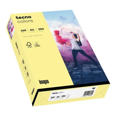 Image de inapa 2100011368 Papier multifonctionnel tecno® colors - A4, 160 g/qm, jaune clair, 250 feuilles
