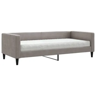 Produktbild von vidaXL Tagesbett mit Matratze Taupe 90x200 cm Stoff