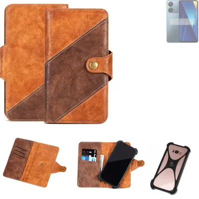 Produktbild von K-S-Trade Handyhülle Schutzhülle Bookstyle Case Wallet-Case kompatibel mit Xiaomi POCO C65 Cover Klapphülle Kantenschutz Smartphone dunkelbraun