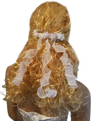 Produktbild von Haarschmuck und Kopfschmuck mit Perlen, Haarband und 5 Blüten für Hochzeit und Kommunion