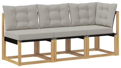 Zdjęcie produktu dla vidaXL Sofa ogrodowa dwuosobowa i narożna z 3 poduszkami, biała