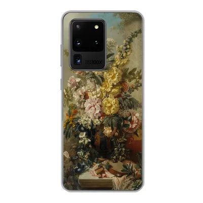 Produktbild von MuchoWow® Handyhülle Schutzhülle Hülle für Samsung Galaxy S20 Ultra Große Vase mit Blumen - Alte Meister - Malerei Silikon Softcase Handy Hülle - Karteninhaber